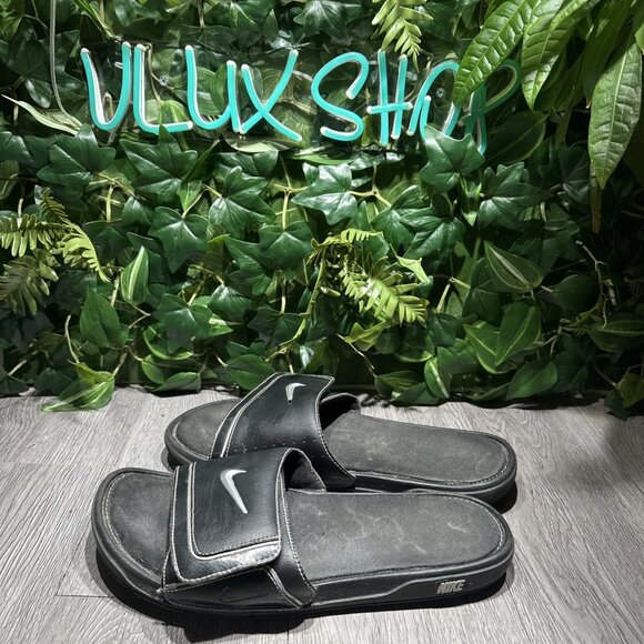 Nike COMFORT Slide 2 Sandal Men\'s Size 11 Black/Metallic Silver 415205 002 main image 9